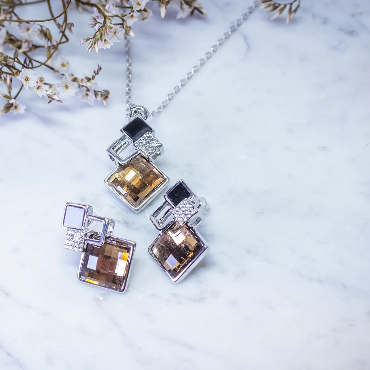 The Noir Deco Suite Silver with Black and Amber